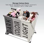 سلة غسيل ثلاثية مقسمة لفرز الملابس الابيض والألوان قابلة للطي - الصورة 2