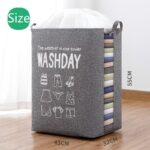 ⁦سلة مربعة بغطاء وجوانب شفافة للغسيل وتخزين البطاطين واللحاف⁩ - الصورة ⁦3⁩