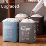 ⁦سلة مربعة بغطاء وجوانب شفافة للغسيل وتخزين البطاطين واللحاف⁩ - الصورة ⁦4⁩