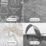 ⁦سلة مربعة بغطاء وجوانب شفافة للغسيل وتخزين البطاطين واللحاف⁩ - الصورة ⁦5⁩