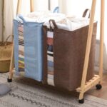 ⁦سلة مربعة بغطاء وجوانب شفافة للغسيل وتخزين البطاطين واللحاف⁩ - الصورة ⁦7⁩