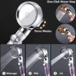 ⁦سماعة دش لزيادة ضغط المياه بفلتر لتنقية الشوائب و 3 انظمة رش يتم الاختيار بينهم حسب الرغبة وزرار للفتح والغلق⁩ - الصورة ⁦7⁩