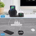 ⁦شاحن لاسلكي ثلاثي للهاتف والساعة والسماعات⁩ - الصورة ⁦6⁩