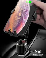 ⁦شاحن وحامل موبايل وأم بي ثري دوار بمنفذين يو اس بي للسيارة⁩ - الصورة ⁦2⁩