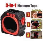 شريط قياس ليزر 3*1 رقمي وصوتي وليزر عالي الدقة مزود بشاشة ديجيتال بأضاءه ليد