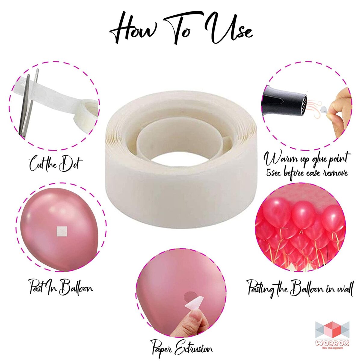 ⁦شريط لزق دبل فيس شفاف لتثبيت شرائط الإضاءة والديكور وبالونات اعياد الميلاد ‏⁩ - الصورة ⁦8⁩