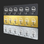 ⁦شماعة جولد مرنة ٦ هوك ذاتيه اللصق للحوائط وخلف الأبواب للمطبخ والحمام وغرف النوم⁩ - الصورة ⁦3⁩