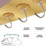 ⁦شماعة جولد مرنة ٦ هوك ذاتيه اللصق للحوائط وخلف الأبواب للمطبخ والحمام وغرف النوم⁩ - الصورة ⁦9⁩