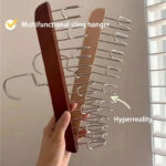 شماعة خشب 8 هوك لتنظيم وتعليق التيشرتات والملابس وربطات العنق لتوفير مساحات داخل الدولاب - الصورة 5