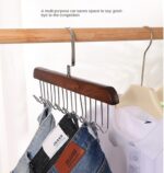 شماعة خشب 8 هوك لتنظيم وتعليق التيشرتات والملابس وربطات العنق لتوفير مساحات داخل الدولاب - الصورة 7