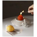 ⁦شمعة برتقالة معطرة للزينة وإضافة أجواء رومانسية⁩ - الصورة ⁦2⁩