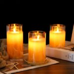 ⁦شمعة ليد مضيئة بدون لهب لتجديد ديكور المنزل من الزجاج⁩ - الصورة ⁦5⁩