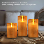 ⁦شمعة ليد مضيئة بدون لهب لتجديد ديكور المنزل من الزجاج⁩ - الصورة ⁦3⁩