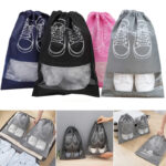 شنطة لحفظ الأحذية داخل شنط السفر بجزء شفاف ورباط للغلق - الصورة 3