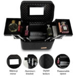 ⁦شنطة مكياج جلد 4 ادراج متحركة كبيرة مثالية للميكب ارتست⁩ - الصورة ⁦3⁩