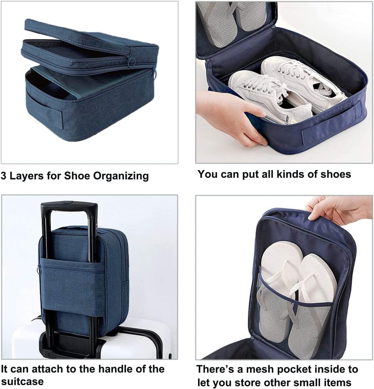 ⁦شنطة منظم للاحذية وتربروف كبيرة تحمل 3 ازواج بيد تعلق علي حقائب السفر لسهولة التحرك⁩ - الصورة ⁦9⁩