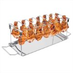 ⁦شواية مع صينيه تقطير قابلة للطي معدن صحي غير قابل للصدأ⁩ - الصورة ⁦3⁩