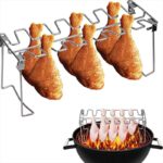 ⁦شواية مع صينيه تقطير قابلة للطي معدن صحي غير قابل للصدأ⁩ - الصورة ⁦7⁩