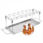 ⁦شواية مع صينيه تقطير قابلة للطي معدن صحي غير قابل للصدأ⁩ - الصورة ⁦8⁩