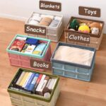 ⁦صندوق تخزين قابل للطي بغطاء خشبي لتنظيم ادوات المنزل والسيارة وللتخييم متعدد الاستخدام⁩ - الصورة ⁦4⁩