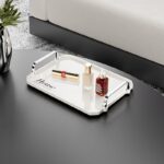 ⁦صينية هاوس لحمل وتقديم المشروبات للضيوف بشكل شيك بمقبض يد باللون السليفر من الاكليريك⁩ - الصورة ⁦4⁩