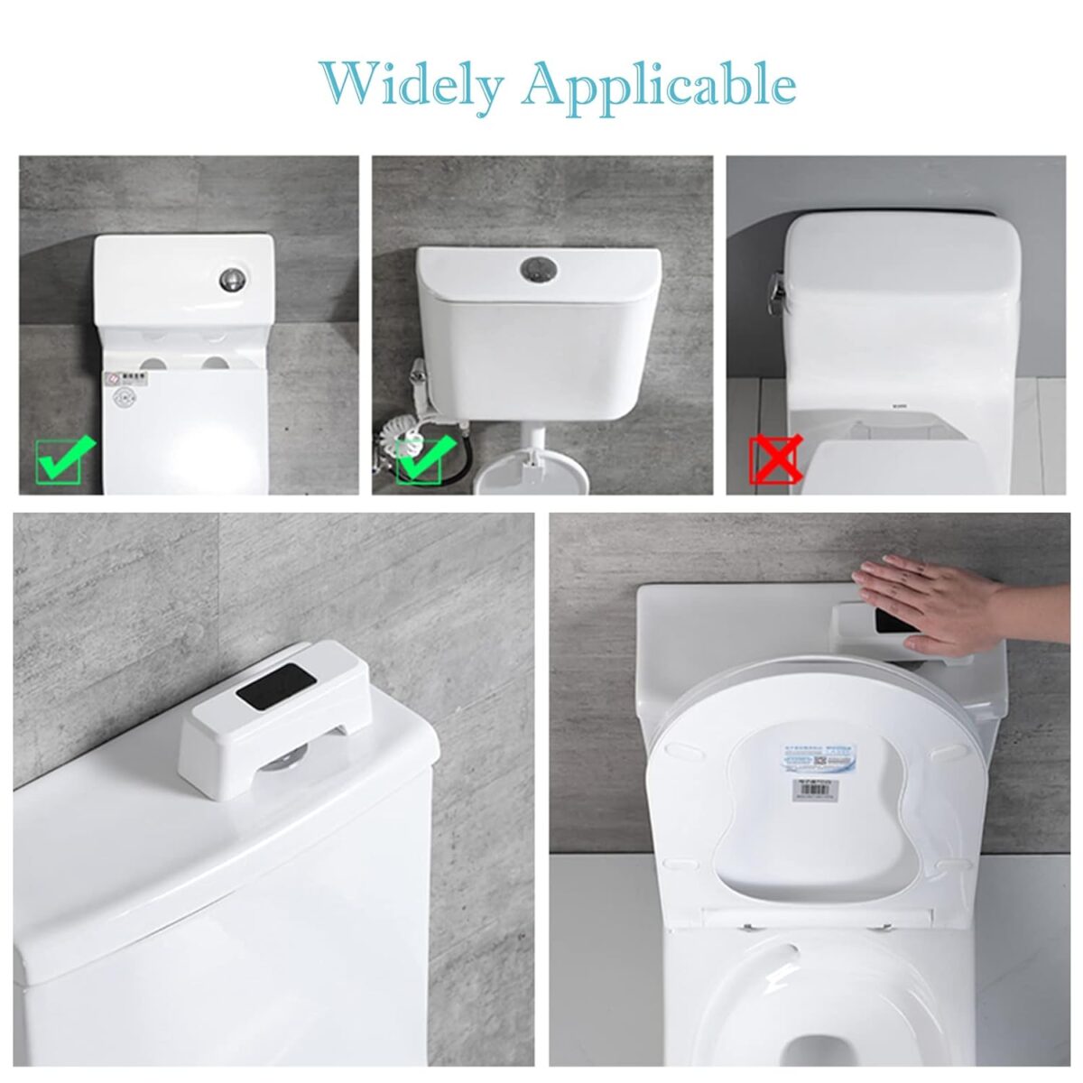 ⁦ضاغط زر السيفون اوتوماتيكي بدون لمس لتجنب الجراثيم بوصلة يو اس بي⁩ - الصورة ⁦4⁩