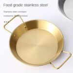 ⁦طاسة استانليس ستيل ذهبي لتسوية وتقديم الطعام بيدين 20 سم⁩ - الصورة ⁦4⁩