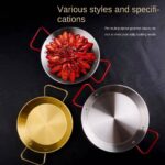 ⁦طاسة استانليس ستيل ذهبي لتسوية وتقديم الطعام بيدين 20 سم⁩ - الصورة ⁦6⁩