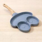 ⁦طاسة الومنيوم طبقة جرانيت غير لاصق 3 اقسام علي شكل ضفدع للبيض والسوسيس⁩ - الصورة ⁦4⁩