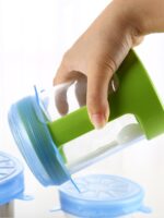 ⁦طقم أغطيه سيليكون مربع لحفظ الطعام طازج استرتش مرن محكمة الغلق قابلة للتمدد وإعادة الاستخدام ٦ قطع⁩ - الصورة ⁦6⁩