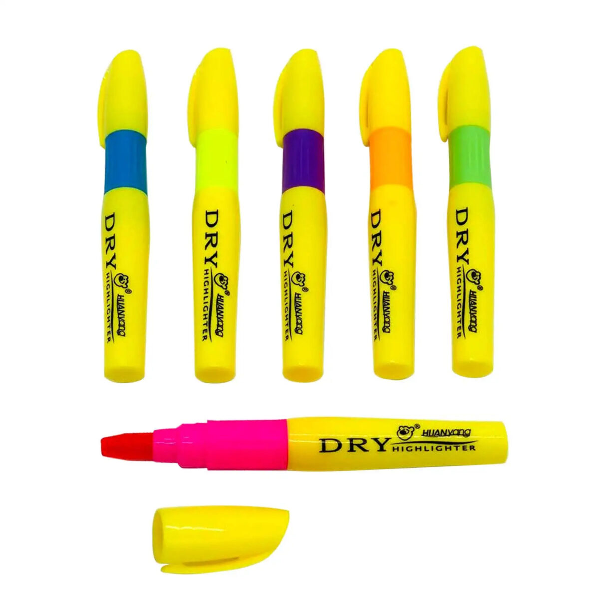 ⁦طقم أقلام هايلايتر لتحديد وتظليل الكلمات اثناء الدراسة والعمل 6 قطع⁩ - الصورة ⁦3⁩