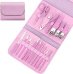 ⁦طقم باديكير للعناية بأظافر اليد والقدم 16 قطعة محمول لشنط السفر والخروج⁩ - الصورة ⁦8⁩
