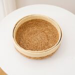 طقم باسكت خوص في كتان قطعتين لحمل العيش والفواكه وقطع الديكور - الصورة 3