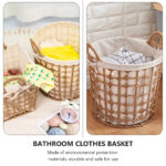 ⁦طقم باسكت معدن بخيوط جوت وبطانة كتان دائري 3 قطع مقاسات مختلفة لحمل وتنظيم الملابس والعاب الاطفال بيد⁩ - الصورة ⁦9⁩