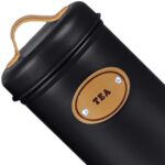 ⁦طقم برطمانات 3 قطع 500 ملي لحفظ وتنظيم الشاي والسكر والقهوة معدن بغطاء محكم الغلق بيد جلد⁩ - الصورة ⁦5⁩