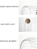 ⁦طقم برطمانات زجاج شفاف 3 قطع باحجام مختلفة وغطاء كروي لحفظ وتخزين الحبوب والبقوليات والتوابل⁩ - الصورة ⁦4⁩