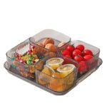 ⁦طقم تسالي اكليريك 4 قطع بغطاء دبدوب مع صينية بيد لتقديم الكاندي والمكسرات والشوكلاته بشكل شيك⁩ - الصورة ⁦4⁩