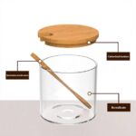 طقم توابل 3 قطع مع حامل ومعالق من الزجاج والخشب - الصورة 7