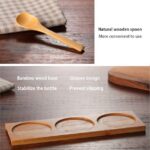 طقم توابل 3 قطع مع حامل ومعالق من الزجاج والخشب - الصورة 8