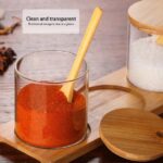 طقم توابل 3 قطع مع حامل ومعالق من الزجاج والخشب - الصورة 10