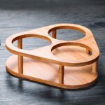 طقم توابل زجاج انيق  3 قطع بحامل خشبي يدور 360 درجة وغطاء محكم الغلق - الصورة 2