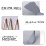 ⁦طقم توزيع وسكاكين مع لوح تقطيع 18 قطعة سيليكون بيد خشب وحامل مقسم لسهولة الأختيار⁩ - الصورة ⁦6⁩