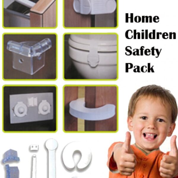 طقم سلامة وحماية الاطفال من الصدمات والكهرباء 30 قطعة يتكون من زوايا واقفال للابواب والتواليت وفيش الكهرباء