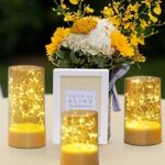 ⁦طقم شمع زجاجي 3 قطع بمقاسات مختلفة مضئ بدون لهب ببطاريات لتجديد ديكور البيت⁩ - الصورة ⁦7⁩