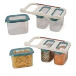 ⁦طقم علب 3 قطع حفظ الطعام والحبوب والبقوليات قابل للتعليق أسفل الرف لزيادة المساحة⁩ - الصورة ⁦5⁩