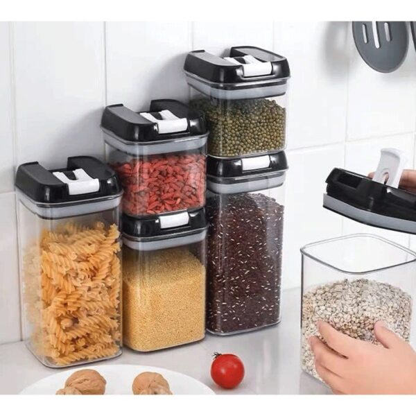 طقم علب حفظ الطعام 6 قطع مختلفة الاحجام للبقوليات والكاندي متعددة الاستخدام