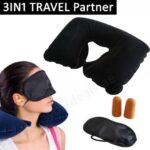 ⁦طقم مخدة الرقبة وغمامة العين وسدادة الأذن للسفر والرحلات⁩ - الصورة ⁦2⁩