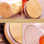 ⁦علبة اكليريك بغطاء خشبي ومنظم  لحفظ وتخزين الحبوب والبقوليات تسع حتي 2.3 لتر⁩ - الصورة ⁦4⁩