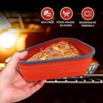 ⁦علبة تخزين شرائح بيتزا مقسمة 5 دور سيليكون قابل للطي بغطاء محكم الغلق مناسبة للميكرويف⁩ - الصورة ⁦6⁩