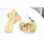 ⁦علبة ثلاجة من الزجاج لحفظ الطعام مع غطاء خشبي مقاس 7*15*20 سم⁩ - الصورة ⁦3⁩